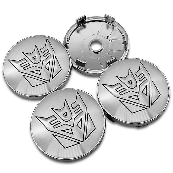 4 kpl 56+60mm Coolit Autobots Logotyypin Transformers Badge Emblem Auton Pyörännavan Keskikupit Tarra Vanne Suoja Auton Muotoilutarvikkeet 60mm Silver