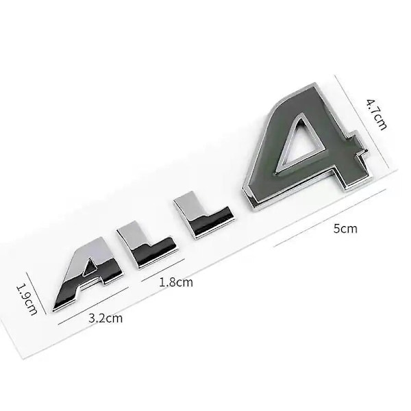 3D Metallinen Musta Punainen All 4 Logo All4 -tunnus Kirjaimet Automerkki Tarra Mini Countryman R60 S Cooper S All 4 Tarra Lisätarvikkeet