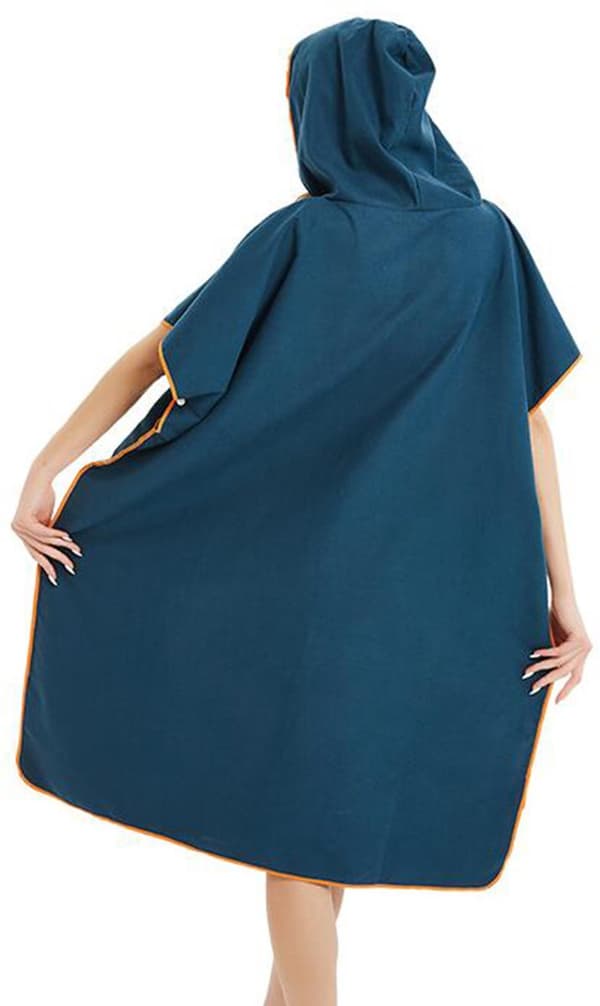Mikrofiber Håndklæde Poncho Med Hætte Surf Badekåbe Hurtigtørrende Strandtøj Til Svømning Snorkling