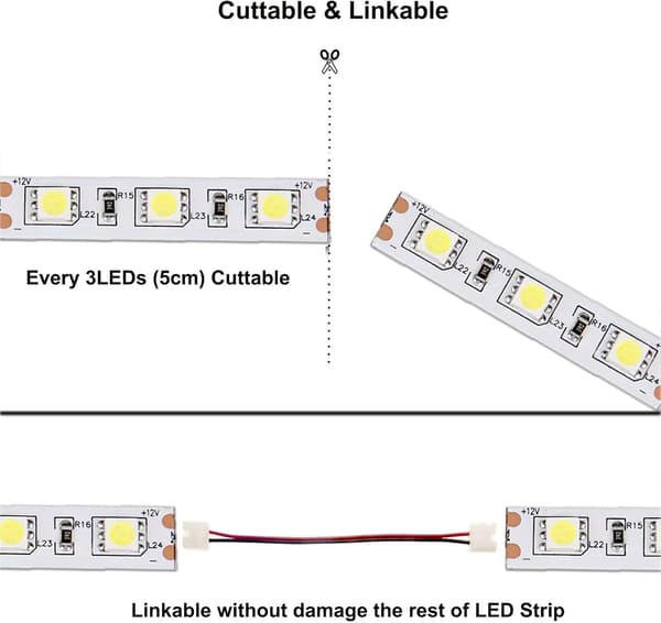 5m 120 LED-lysstripe med fleksibelt hus 3000K (varmhvit) Lav