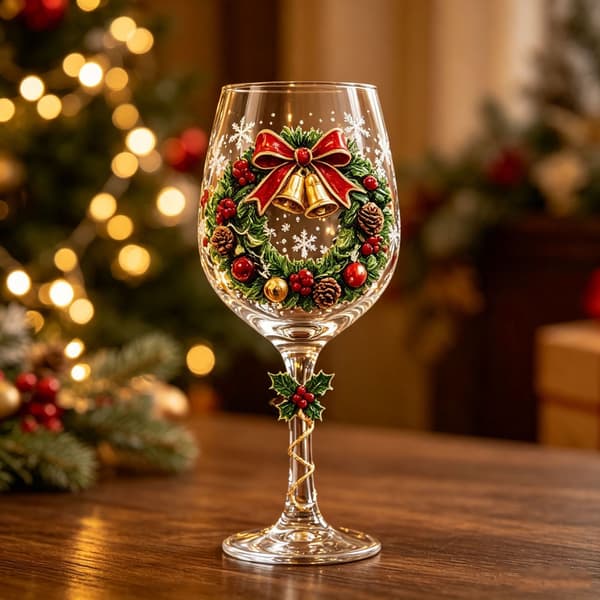 Julglas konstbägare Lyxiga julglas Vinter snöflinga design Christmas Tree Goblet