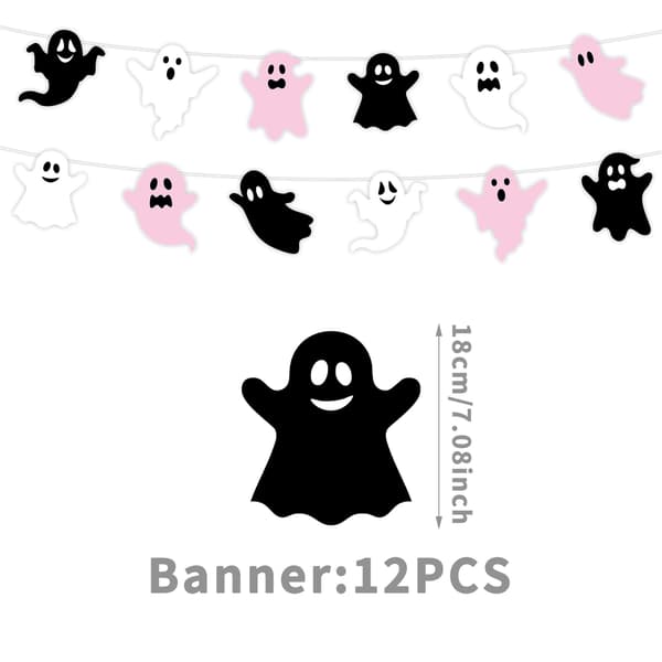 Halloween Servisset Engångspapperstallrikar Muggar Duk Spökfestdekoration 4-piece set