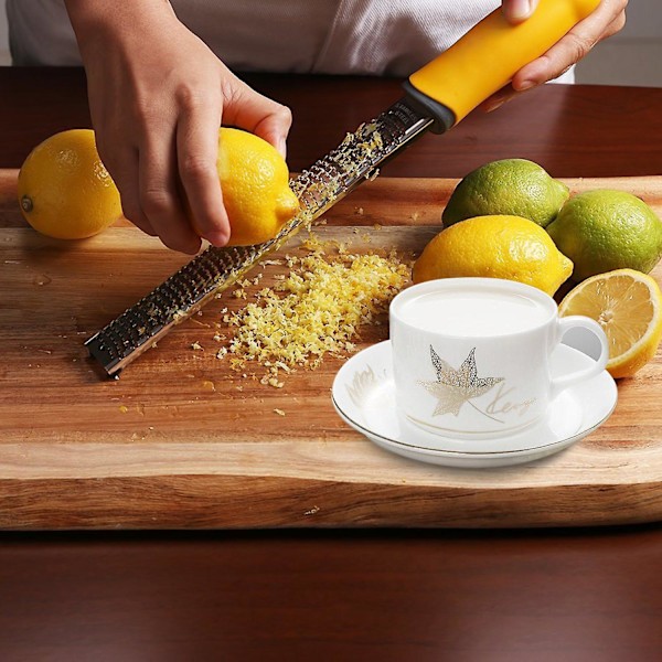 Ostehøvl, citrusfrugt citron skræl & ostehøvl, førsteklasses skarpt rustfrit stålblad, bruges til fint at rive citrusfrugter, hårde oste og mere,