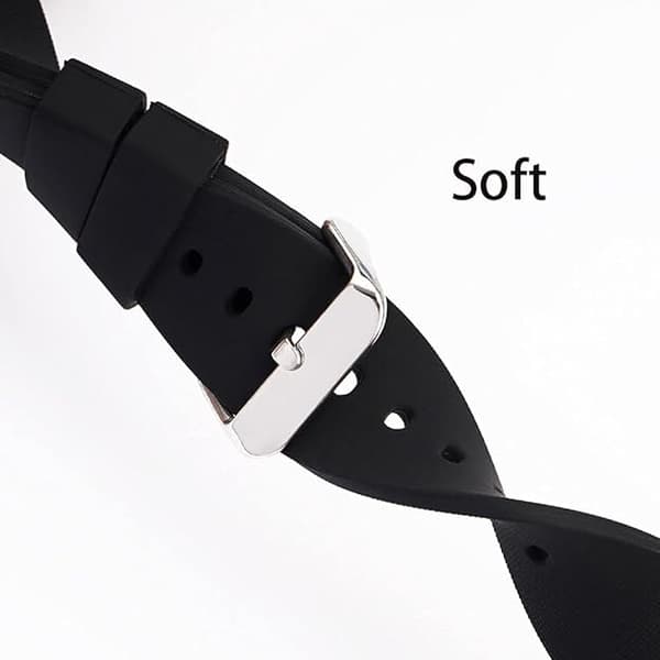 Justerbart silikonarmbandsbyte för män och kvinnor 20mm svart
