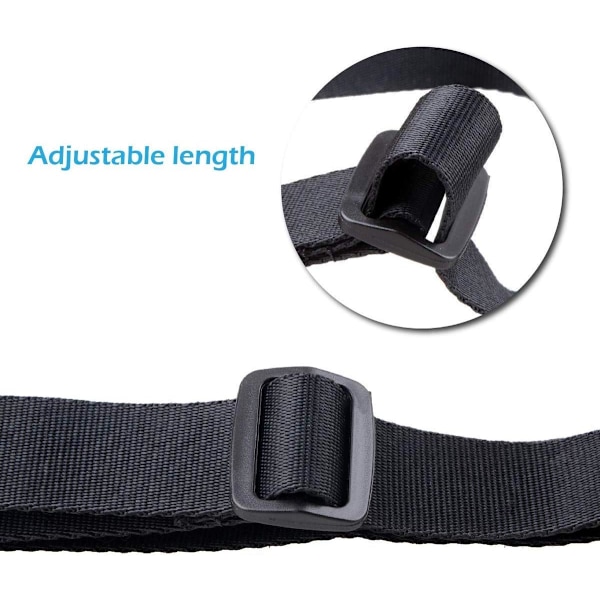 25mm Nylon Kraftige Stropper med Spænder Bagagestropper Universalstropper 150 cm Sort 4 stk