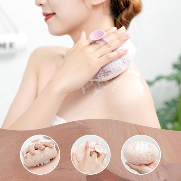 4-pack Exfolierande Duschborste, 2-i-1 Solros Badboll, Supermjuk Solros Sugkopp Badboll, Massage Bad Kroppsrengöringsborste