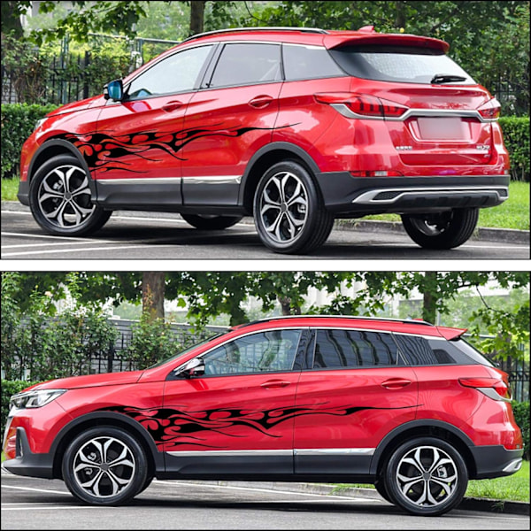 2 kpl 261 cm Liekki Grafiikka Auton Korin Sivutarroja Liekki Kilpa-ajo Urheilu Raita Autotarra Universaali Vinyylitarra Kaikille Autoille Kuorma-autoille Maastoautoille