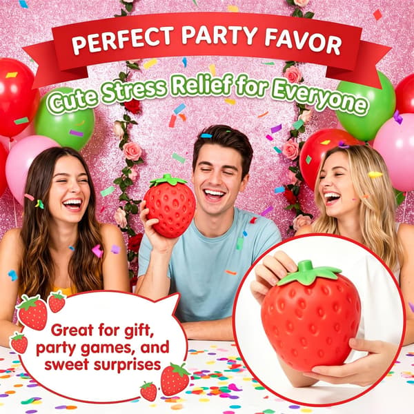 6 Inch Giant Realistic Strawberry Squishy Stress Ball Strawberry