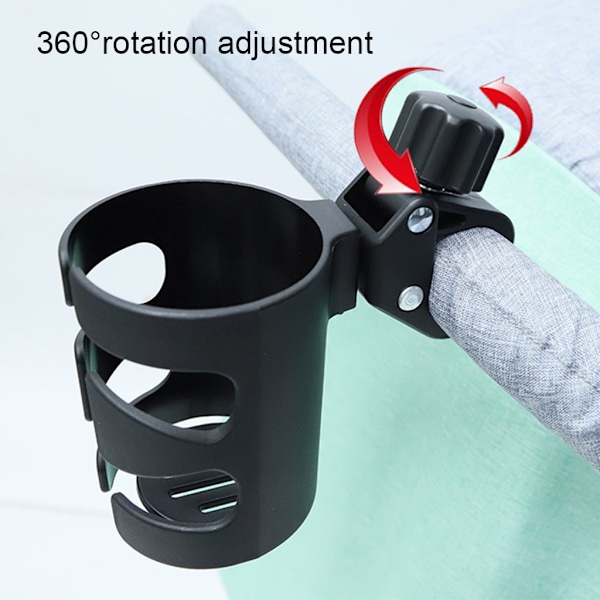 Baby Mugghållare Universal 360° Roterbar Dryckesflaskhållare för Barnvagn Rullstol