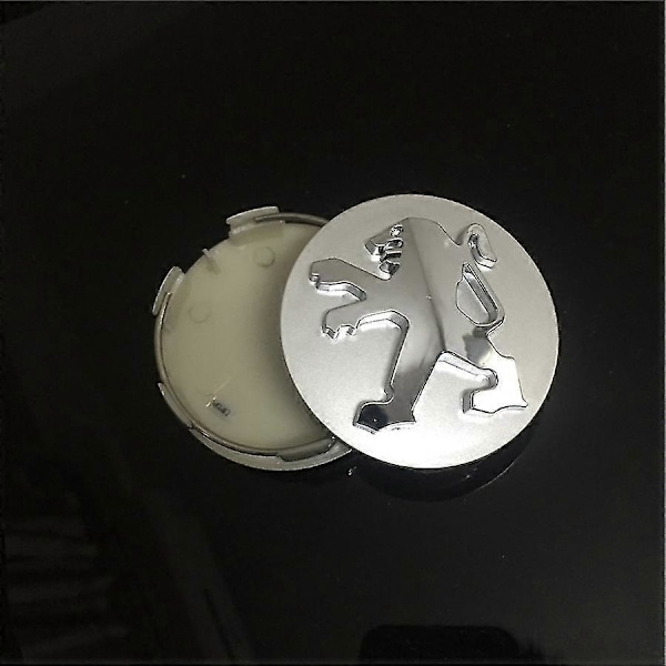 Set med 4 Högkvalitativa Navkapslar i Legering för Peugeot 106 107 206 207 306 307 506 507 108 208 308 Grå 60mm-Excellence{HH}