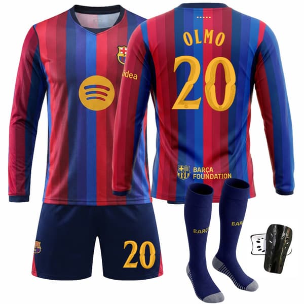 Fodboldtrøje Langærmet Nummer 10 Champions League Sæt Barcelona No. 7 without socks #26