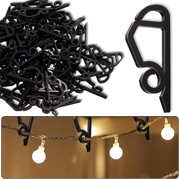 120-pack Christmas Light Clips Outdoor - Weatherproof Christmas Light Hangers Gutter Hooks for Chris