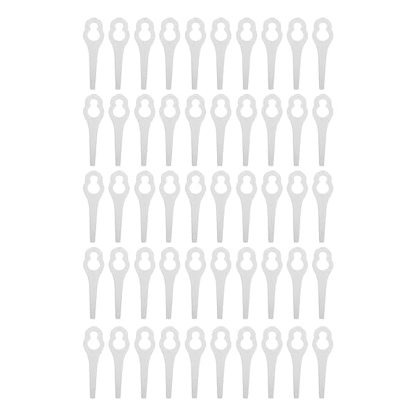 KZQ-50 stk. Plastblader for gresstrimmer, gressklipperdeler for BOSCH ALM 28 30 (Hvit)