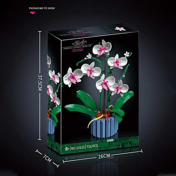 Rakennuspalikat Orkidea Phalaenopsis Kimppu Bonsai Tyttö Kokoa Koulutuslelu Lahja Eternal Flowers