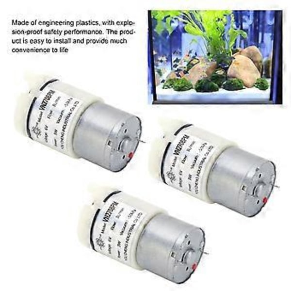 3st Mikro Membranpump Mini Vakuum Vatten Luftmotor för Akvarium DC 6V (VN2708PM{hh]