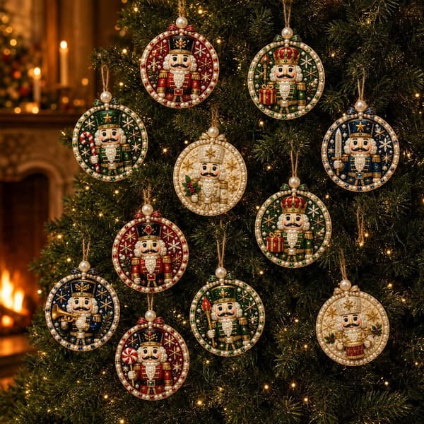 DIY-pärlset för juldekoration med snöre för högtidsfest och hemmaprydnad Nutcracker Series Set