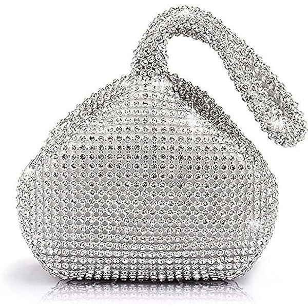 Dame Trekant Bling Glitter Håndtaske Krone Æske Clutch Aften Luksus Tasker Fest Galla