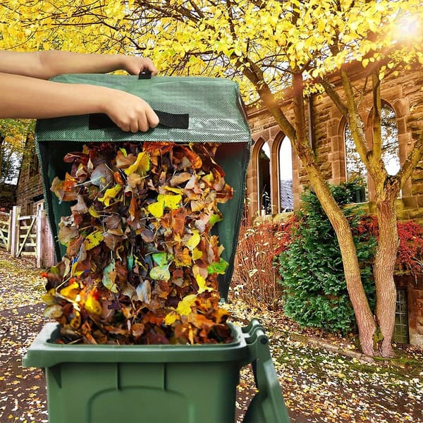 Återanvändbara trädgårdsavfallspåsar - 100 liters lövpåsar - Kraftiga avfallspåsar för löv, ogräs, grenar Green_100L