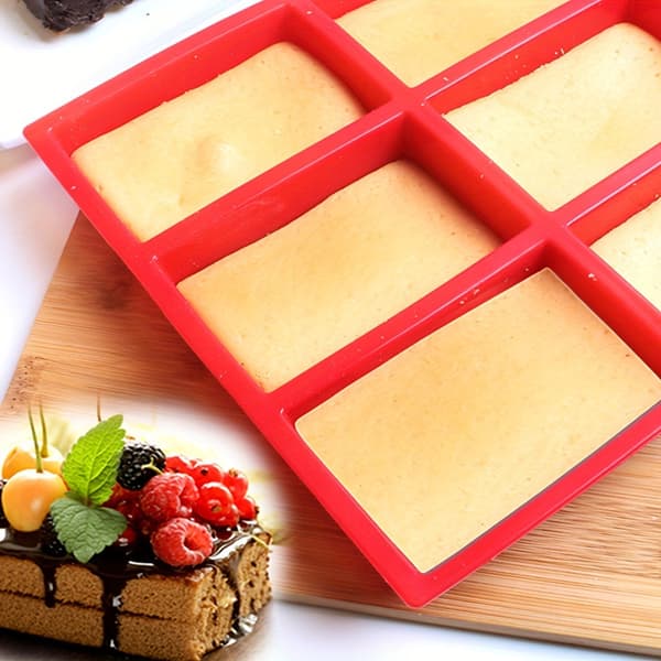Silikon Mini Quicheform Gjenbrukbar Bakeform For Eggterter Puddinger Bakverk Kjøkken Restaurant Bruk Rød