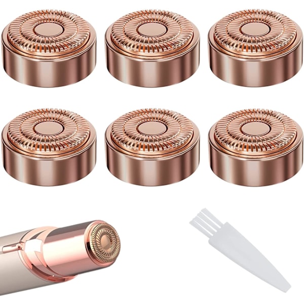 Erstatningshoder Kompatible med Finishing Touch Flawless Generation 2 Ansiktshårfjerner for Lepper, Hake, Kinn og Nese av Poweka (6 stykker)