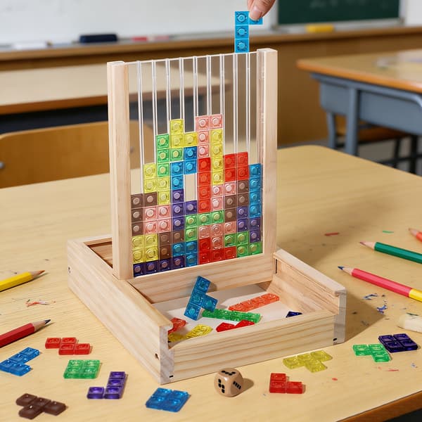 3D-pinottava palikkalaatikko - STEM-nopparakennuspeli Boxed Colored  Blocks