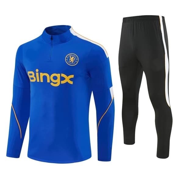 Langærmet træningstrøje med halv lynlås til mænd L 2425 Chelsea Light Blue