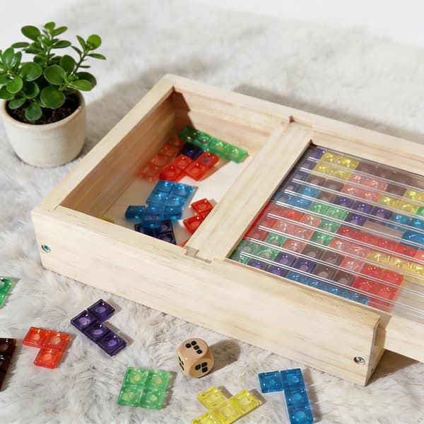 3D-pinottava palikkalaatikko - STEM-nopparakennuspeli Boxed Colored  Blocks