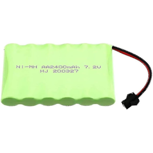 Latautuva akku 7.2v 2400mah Ni-mh Aa SM-2P 2-napaisella liittimellä ja USB-latauskaapelilla RC-kuorma-autoille WG