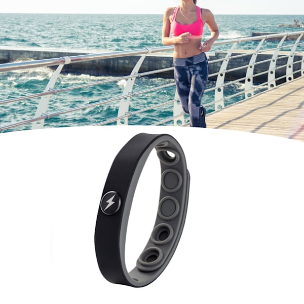 Silikon Antistatisk Armbånd Myk Trådløs Frigjøring Negative Ioner Silikon Sportsarmbånd for Menn Kvinner Svart{HH}