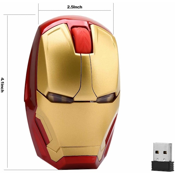 Ergonomisk Trådløs Mus Kul Iron Man Mus 2.4G Bærbar{hh}