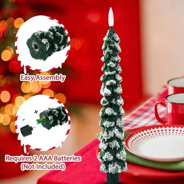 4-pack Christmas LED Lights with Remote Control - Christmas Tree Lights with Adjustable Brightness and Timer, Battery-Operated Lights for Christmas Table and Home Decor
