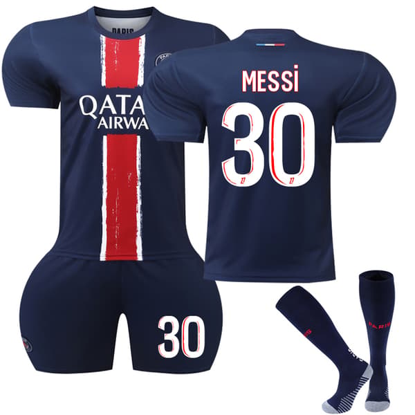 Fodboldtrøje til børn, Paris Saint-Germain, størrelse 24-25, nr. 30 Messi 16