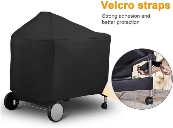 Grillöverdrag Rektangulär Grill 124x65x101cm Oxfordtyg Svart Vattentätt BBQ-skydd