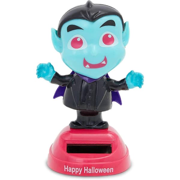 Halloween Solar Dancing Toys 4-Pack, Solar-Powered Bobblehead Figures for Car Dashboard Decoration