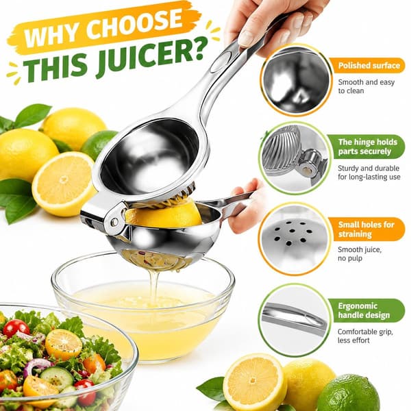 Citronpress Lemon Squeezer Hållbar metallfruktpress rostbeständig design