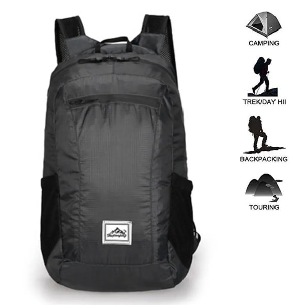 Foldable Waterproof Hiking Backpack Black Black black