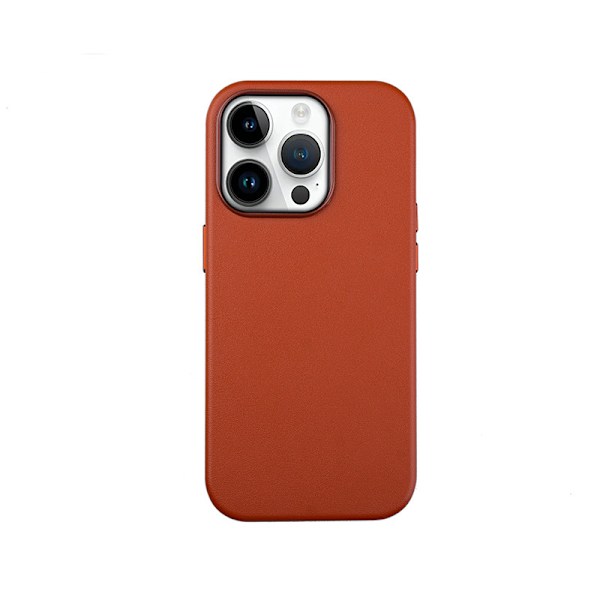 Lämplig för Apple 14 Nappa mönster mobiltelefonfodral slätt läder magnetiskt mobiltelefonfodral Yellowish brown For more models please