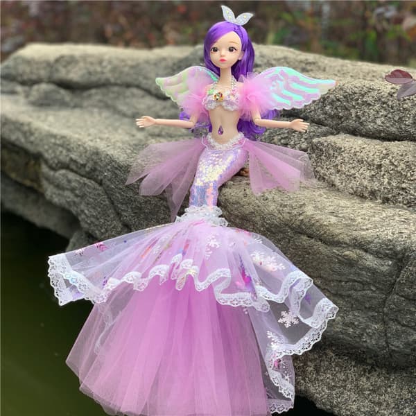 Fargerik havfrue-dukke prinsesseleke som bursdagsgave til jenter Star Moon Fish Snow Bud