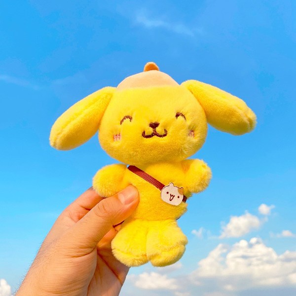 Tecknad Kuromi docka skolväska hänge docka plyschleksak par nyckelring väska hänge Plush Sanliou-Pudding Dog 11cm (with keychain)