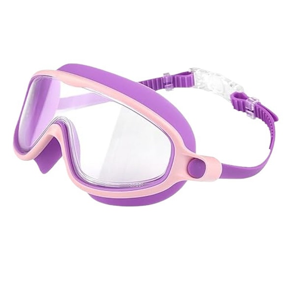 Barns simglasögon pojkar och flickor simning HD vattentäta och imskyddade stora simglasögon dykglasögon professionella glasögon Camouflage pink transparent