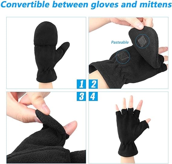 Vinterhandsker XL Størrelse Touchscreen-kompatible Termiske Vindtætte Letvægts Komfortable Sorte