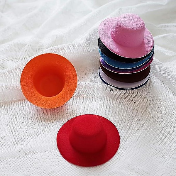 14 Farger Mini Formelle Hatter Miniatyrhatter Hatt for DIY-Håndverk Hårtilbehør Dekorer (2,7 tommer/7 cm)