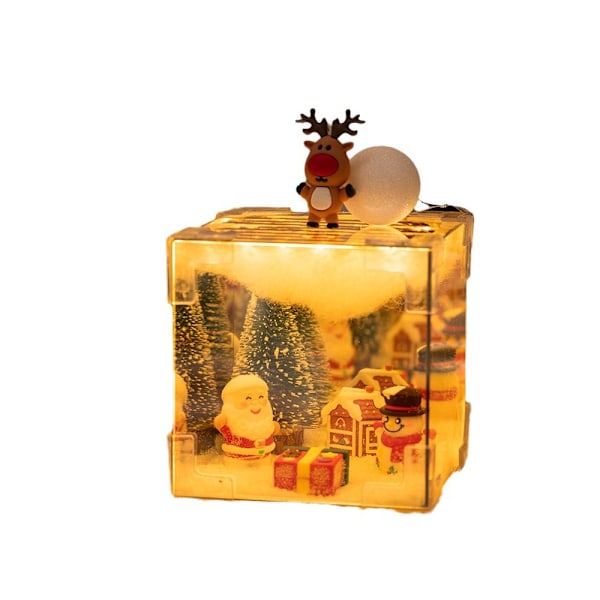 Jule Rubiks Cube Natlampe Julefrokost Udklædning Halloween Rubiks Cube Spejl Natlampe