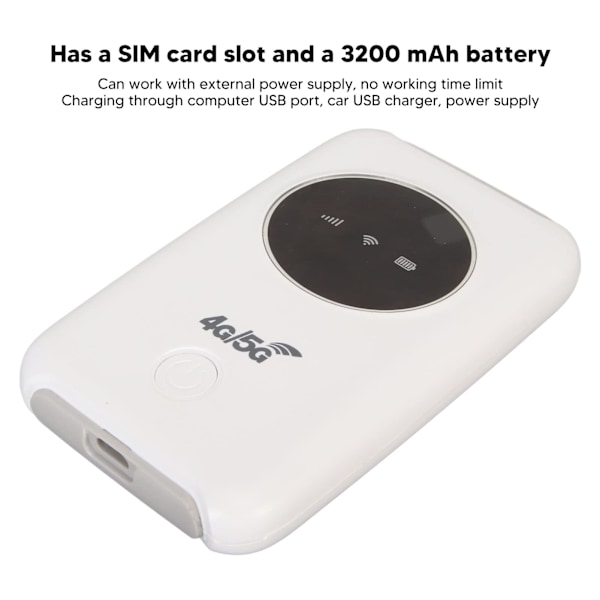 4G LTE USB WiFi -modeemi 300 Mbps Lukitsematon 5G WiFi SIM-korttipaikka Sisäänrakennettu 3200 mAh Langaton Kannettava WiFi-reititin 0.2