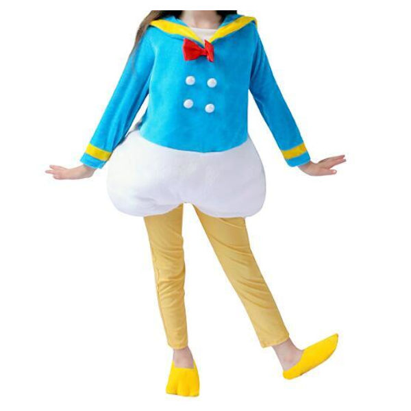Anders And Børne Cosplay Kostume med Gratis Hat S