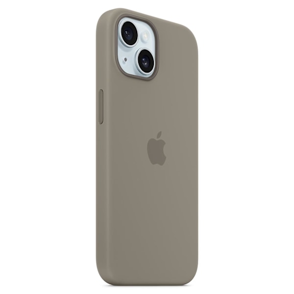 iPhone 15 Deksel Kompatibelt med MagSafe Ripebestandig Silikon Telefondeksel Grå