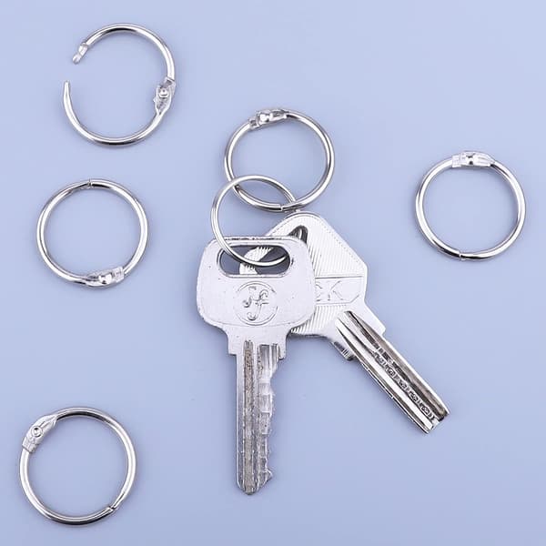 100 stk. Ringbindsringe, Løsblad Ringbindsringe, Bogringe, Metal Ringbindsringe til Papir, Flash Cards, Indekskort, Ringbind {HH} 1 Inch/25mm