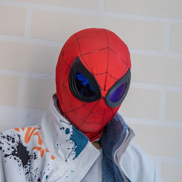 Sjov superhelte-maske i spandex til cosplay og livestreaming, tilbehør til rollespilsfester E Kids