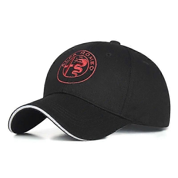 Bomull för Alfa Romeo Baseballkeps Män Broderad Fyrsäsongers Justerbar Snapback Hatt Bekväm Utomhusskydd Kostymhattar Black---A