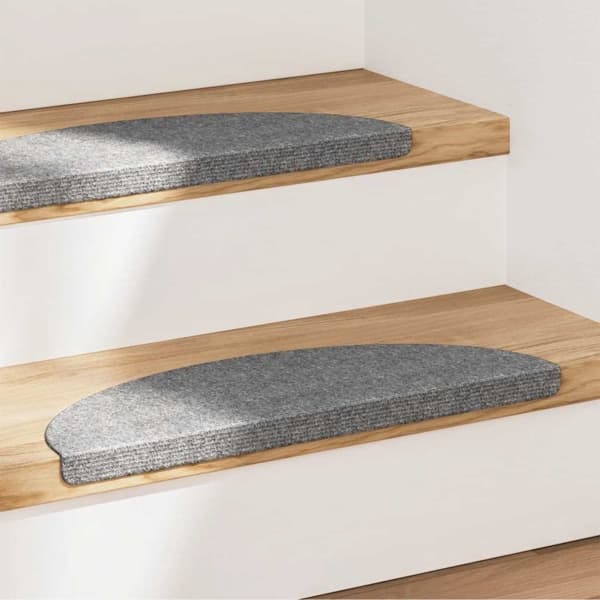 vidaXL Trappetrinnmatter selvklebende 15 stk 56x17x3 cm grå grå gray